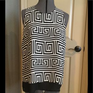 Black and White Geometric Tank Top